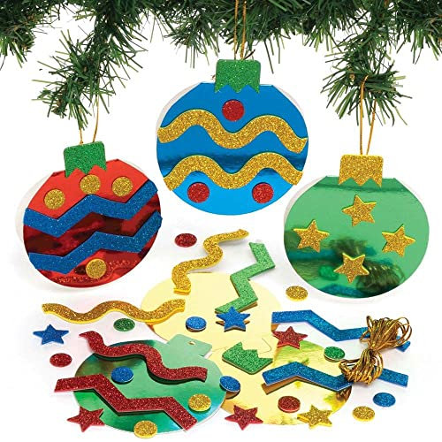 Baker Ross FE911 Weihnachtskugel Karten Set - 8er Pack, Kartenrohlinge für die Kartenherstellung, Gestalte deine eigenen Weihnachtskarten, Ideal für Kinder-Kunst- und Bastelprojekte