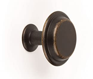Gedotec Design Möbelknöpfe Messing Schrankknöpfe Vintage | 1 Stück - Schrankgriff antik | LAND | Möbelgriffe Used-Look matt | Design-Knopf-Ø 40 mm | Möbel-Knauf rund inkl. M4 x 25 Möbelschrauben