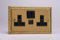 VARILIGHT Georgian Brass Classic Double Socket with 20W Shared USB A & C Charging Ports XG5UACB