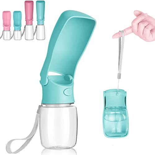 Botellas de Agua Plegables para Perros y Gatos - 350ml Botella portátil de Viaje para Mascotas, Caminar al Aire Libre, Senderismo(Azul)