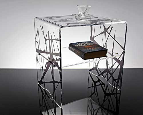 lato Moderner Couchtisch aus Acryl, transparent, mit ungiftigem Aufdruck Luna