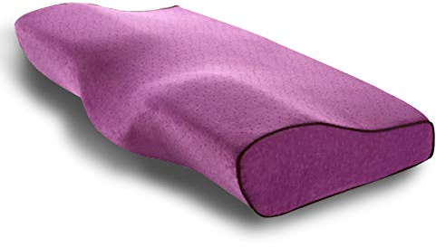 PORRASSO Memory-Schaum Kissen Kopfkissen Ergonomisches Nackenstützkissen Atmungsaktiv Abnehmbarer Waschbarer die Schlafqualität zu Verbessern für Seitenschläfer Rückenschläfer Bauchschläfer - Violett
