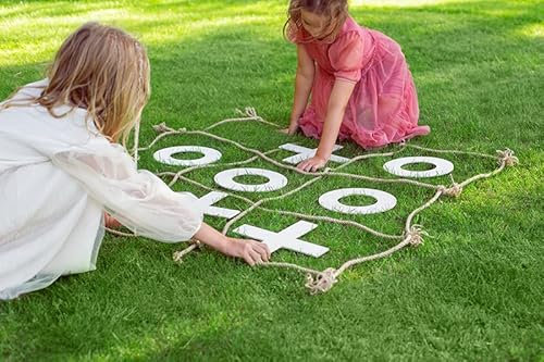 PartyDeco Spiel Kreis und Kreuz Holz Natürliche Dekoration für Hochzeit Geburtstagsfeier Picknick Gesellschaftsspiele