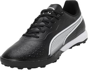 PUMA Unisex King Match Tt Soccer Shoe, Black White, 46 EU