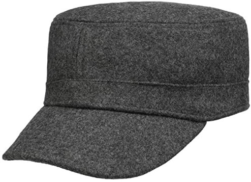 Lipodo Filz Armycap - Klassische Form - Filzcap - Herbst/Winter Cap Unisex mit Schirm - Meliert anthrazit One Size