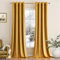 MIULEE Senfgelb Samtvorhang Ösen 2er Set 140X300, Extra Lange Vorhänge Samt für Schlafzimmer Wohnzimmer, Wunderschön Weich Vorhang Verdunkelung Velvet Curtains, Verdunkelnd Samt Gardinen Blickdicht