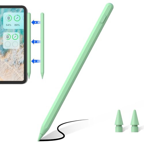 Zspeed Stylet avec Recharge sans Fil, Compatible avec iPad Pro (2018-2022), iPad Pro/iPad/iPad Mini/iPad Air Pencil pour Apple iPad avec détection d'inclinaison Palm Rejection (Vert)