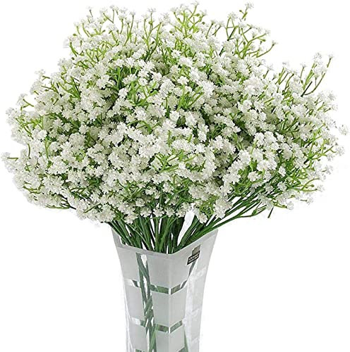 Homcomodar 6er Pack künstliche Blumne Gypsophila Real Touch Gefälschte Babybreath Künstlich Gypsophila Hochzeits Sträuße für Hochzeit Party Tisch Hintergrund Bogen Wand Dekor