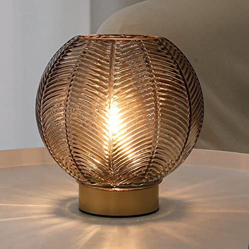 LUSHARBOR Battery Operated Lamp with Timer, Cordless Table Lamps with Bulb, Battery Powered Light, Small Lamps for Living Room Decorative Bedside for Corner Bedroom-Amber