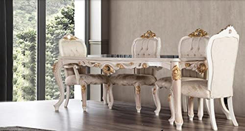 JV Möbel Esszimmer Esstisch Stuhl Luxus Garnitur Esszimmerstuhl Tisch Tische Holz Gruppe