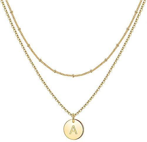 TINGN Geschenke für Mädchen - Kette Geschenk Gold Halskette Damen Kinder Geschenk für Mädchen 8 9 10 11 12 Jahre Kette mit Buchstaben A Schmuck Geschenke für Kinder