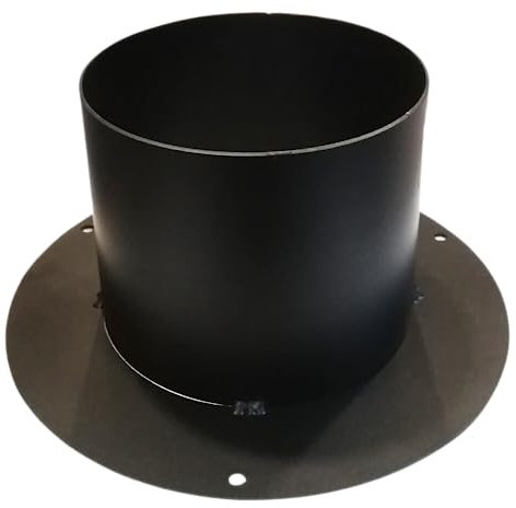 AFLEX Rosone Con Tubo Per Stufa A Legna Rosone Con Tubo In Lamiera Acciaio Resistente 600 Gradi Per Canna Fumaria (130 mm)