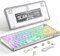 ATTACK SHARK K75 75% TKL Mechanical Gaming Keyboard, BT5.0/2.4G/USB-C RGB Compact Keyboard, Customizable Transparent Gasket Keyboard with Knob, Upgraded Hot-Swap Socket Linear Switch, 4000mAh- White