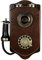 Telefono da parete in stile retrò vintage con quadrante rotante, telefono fisso con filo per casa e salotto, realizzato in legno