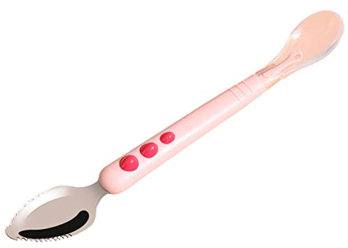 Cabilock Cucchiaio Silicone Doppia Testa Ragazzo Ragazza Ragazza Cucchiaio Frutta Pappe Ragazzo Facile Impugnare Trasportare