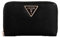 GUESS Damen Laurel Medium Zip Around Wallet Mittelgroße Geldbörse mit Reißverschluss, Clutch, Schwarz