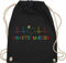 Turnbeutel Rucksack - Karneval & - Taschen - Konfetti im Herzen Herzschlag Fasching I - Unisize - Schwarz - kölle karnevalsbeutel faschings ekg stoffbeutel wurfbeutel karnevalstasche karnevals herz