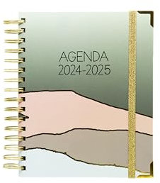 Agenda Escolar 2024-2025 Dune - Planificación Diaria y Anual, Encuadernación Premium - Agenda Anual con 1 Día por Página y separadores mensuales - Tamaño 2,5 x 17,5 x 21,5 cm - Sweetcolor