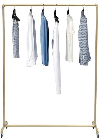 FUROMG Garderobenständer Kleiderständer Kleiderstange Vintage Gold Wäscheständer kleiderstange für Mäntel, Röcke, Hemden, Pullover