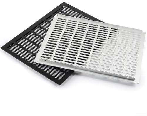 Rejilla de ventilación de forma rectangular, de aleación de aluminio, placa perforada, rejilla de ventilación para armarios, armarios (blanco, 300 x 400 mm)