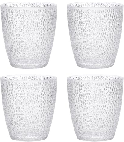 QUARKZMAN 220ml Bicchieri Bere Acrilico, 4pz Bicchieri Riutilizzabili Plastica Bicchieri Acqua Infrangibili Impilabili & Lavabili Lavastoviglie per Casa Esterni Ristorante, Trasparente