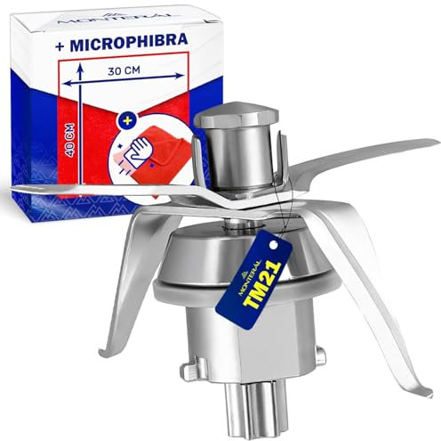MONTERAL Gruppo Lame e Guarnizione per Vorwerk Bimby TM21 Robot da Cucina - Completo di Panno Microfibra - Garanzia di 10 Anni