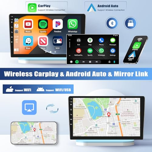 6G+128G 8 Core CAMECHO Android 13 Autoradio pour Peugeot 307 2002-2013 avec sans Fil Carplay Android Auto, 9 Pouces IPS Écran Tactile avec Bluetooth FM/RDS EQ DSP GPS Navi WiFi + Caméra de Recul