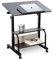 JANDTEK Mesa Ordenador portatil con Ruedas e inclinación - Mesa Auxiliar 80x40cm - Mesa Ordenador pequeña portatil estantería Inferior - Escritorio Altura Regulable - Escritorio portatil