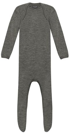 DILLING Baby merino wool sleepsuit - Dark grey melange 12-18M