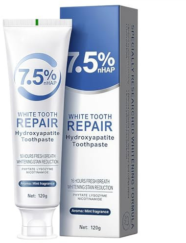 TANSAR Hydroxylapatit Zahnpasta, Zahnpasta Ohne Fluorid, Whitening Toothpaste Zahnschmelzrestauration, Minzgeschmack, Frischer Atem
