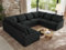 MKS MEBLE Sofa U-Form, Wohnlandschaft, Couch, Ecksofa, Couchgranitur, Polsterecke, Big Sofa XXL, Polstergarnitur - Verso U 8M - Dunkelgrau Struktur