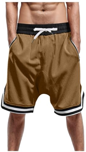 Shorts Herren Sport Mit Taschen,Kurze Hosen Herren Sport Basketball Sportshorts Streifen Jogginghose Sommer Traininghose Mit Kordelzug Elastischer Bund Und Atmungsaktive Sporthose Kurz