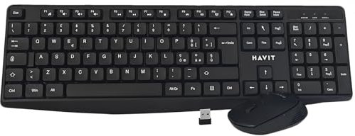 Kit Tastiera e Mouse Wireless, Tastiera Senza Fili Full Size,Mouse Bluetooth a 2,4 GHz Combo per PC/Mac,/Windows