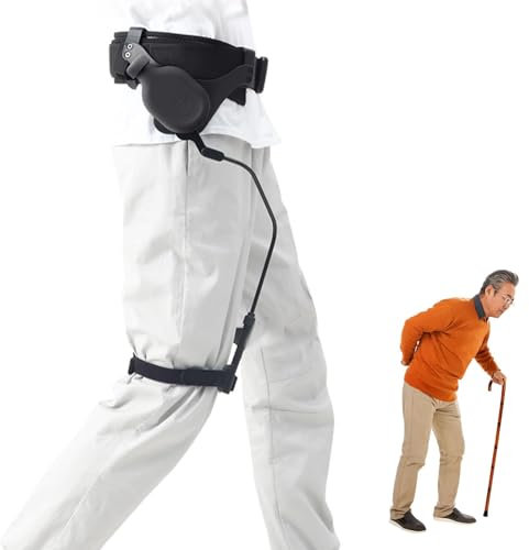 Aide à la marche Bionique, réduit l'effort 30 %, support mobilité facile à porter pour les adultes et les personnes âgées, assistance exosquelette pour marche, entraîneur réhabilitation (Black)