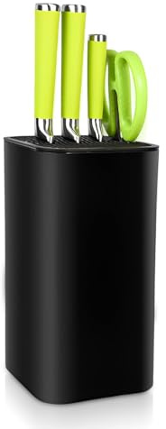 CHENKEE Porta Coltelli Cucina,Ceppo Coltelli Vuoto Universale Quadrato,Portacoltelli da Cucina non Attrezzato,Portacoltelli Con Design di Drenaggio,Adatto Cucina,Ristorante e Hotel.