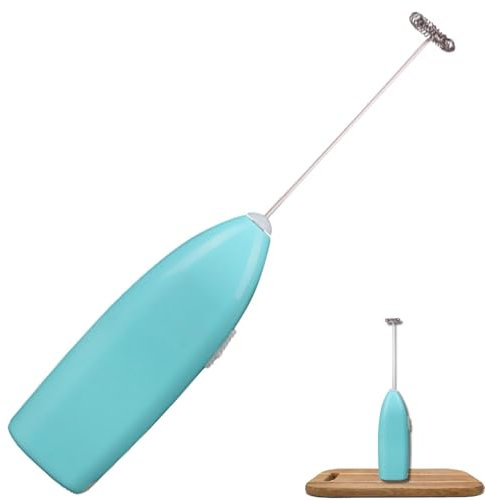 Mousseur à lait portable – Fouet électrique, batteur à main | Outil compact à piles, tige en acier inoxydable, moteur haute vitesse pour mousser le café, mélanger les œufs, préparation de cuisine