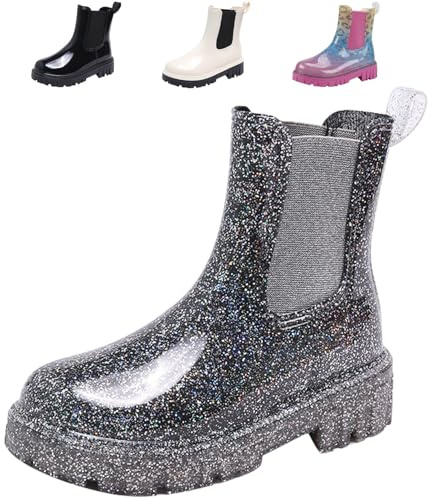 DRECAGE Ankle Wellies Wellington Boots Women Waterproof Short Chelsea Ladies Welly Rain Boots