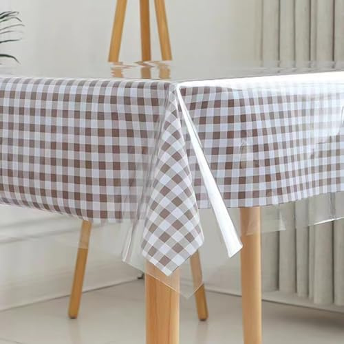 Umllpet Durchsichtige Tischdecke, Tischfolie Transparent, PVC Durchsichtige Tischschutz Tischdecke Folie Abwaschbar für Outdoor Garten Tischfolie, Schutzfolie für Möbel Tischschutz(Clear-100x120cm)