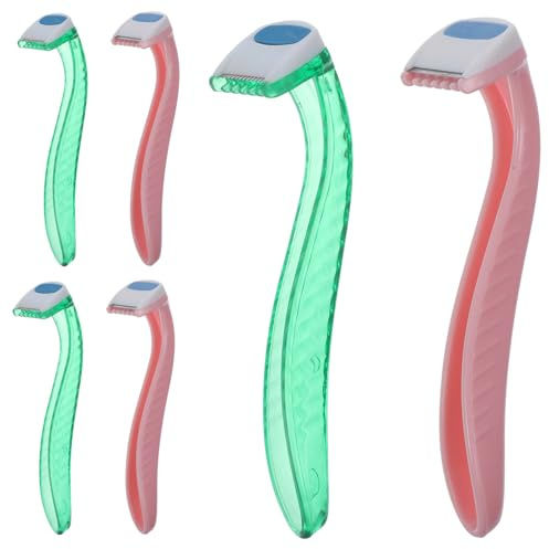 INOOMP 6stücke Damenrasierer mit Haarrasierer für Bein und Achsel Intimrasierer Haarformer und Trimmer Langlebig und Sicher für Unterwegs Zufällige Farbe
