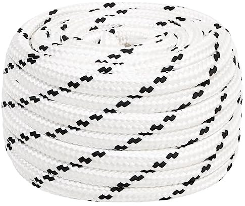 Cord Tau, corde de travail, blanche, 20 mm, 25 m, polyester, pour l'intérieur et l'extérieur