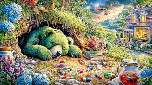 Cartoon-Bär Puzzle aus Recyclingpapier 1000 Teile Für Erwachsene - BildungsherausForderung & Wanddekoration 75x50/1000pcs