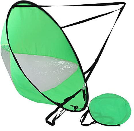 Mtlavishness 5-Farben-Flaggen-Stil Kajak-Segelboot 108 cm faltbares transparentes Fenstersegel Kajak-Segelsegel grün (Grün)