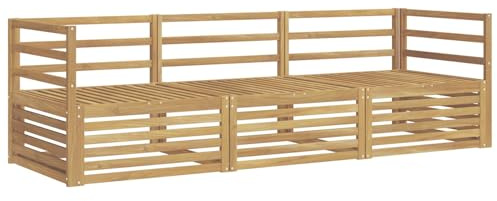 vidaXL Outdoor-Sofagarnitur 3 pcs Weiß Massivholz Akazie, Outdoor Lounge, Moderne Ecksofa, Gartenmöbel, Terrassen-Sitze, Komfortables Set für Wohnräume