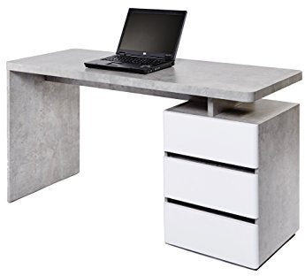 Jahnke Schreibtisch, Holzdekor, weiß, 140 x 55 x 75.5 cm