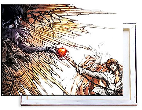 Unified Distribution Death Note Light Yagami Ryuk - 80x60 cm - Bilder & Kunstdrucke fertig auf Leinwand aufgespannt und in erstklassiger Druckqualität