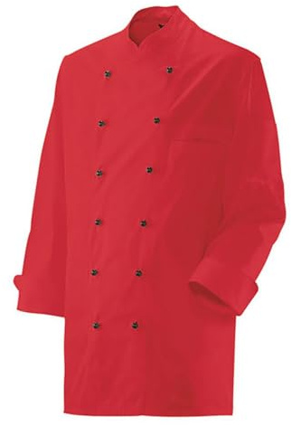 EXNER Unisex Koch-Jacke, Langarm, Baumwoll-Mischgewebe, Farbe rot, Größe 5XL