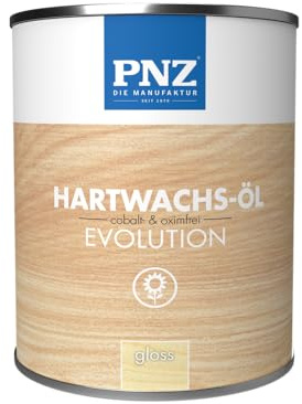 PNZ Hartwachsöl evolution farblos | Nachhaltig hergestellt mit regionalen Rohstoffen | besonders strapazierfähig | Arbeitsplatten, Holzmöbel, Holz-Boden, Gebinde:0.75L, Farbe:gloss