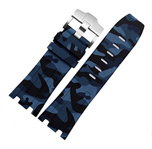 Richie-Armband, 28 mm, Camouflage-Gummi-Uhrenarmband mit Schnallenverschluss, für Audemars Piguet Royal Oak Offshore 15703 AP100, Gummi