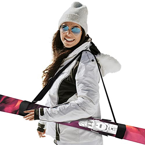 Universal Ski Tragegurt Skirucksack Verstellbar SKI Schultergurt Hände Frei Haltegurt für Männer Frauen und Kinder Zwei Klettverschluss gratis! [053]