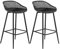 IDIMEX Lot de 2 tabourets de Bar IREK Chaise Haute pour Cuisine ou comptoir au Design Retro avec accoudoirs, en Plastique et métal Noirs, Hauteur d'assise 75 cm
